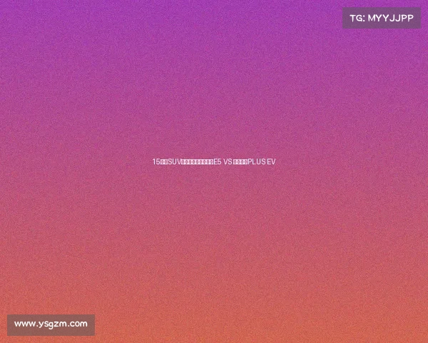 15万级SUV硬核比拼,吉利银河E5 VS 比亚迪宋PLUS EV